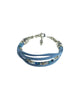 Turchin | Suede Faux Wrap Gemstone Bracelet Vintage Denim Blue