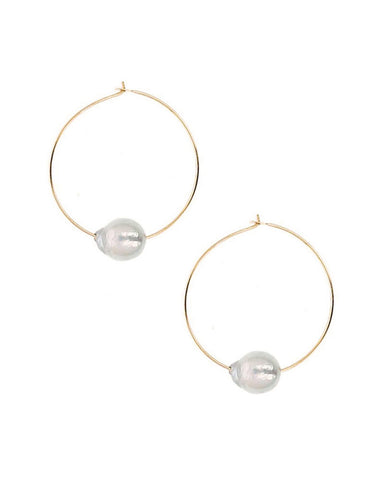 chan luu designer earrings grey pearl hoop gold 