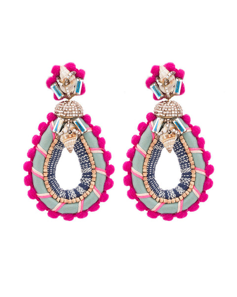 pink elegant designer earrings Deepa Gurnani big womens 
