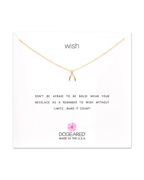 Dogeared | Gold Wish Wishbone Necklace