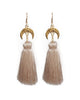 Elizabeth Stone | Titania Druzy Gold & Taupe Tassel Earrings