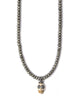 Gold & Gray | Mini Diamond Skull Pyrite Necklace