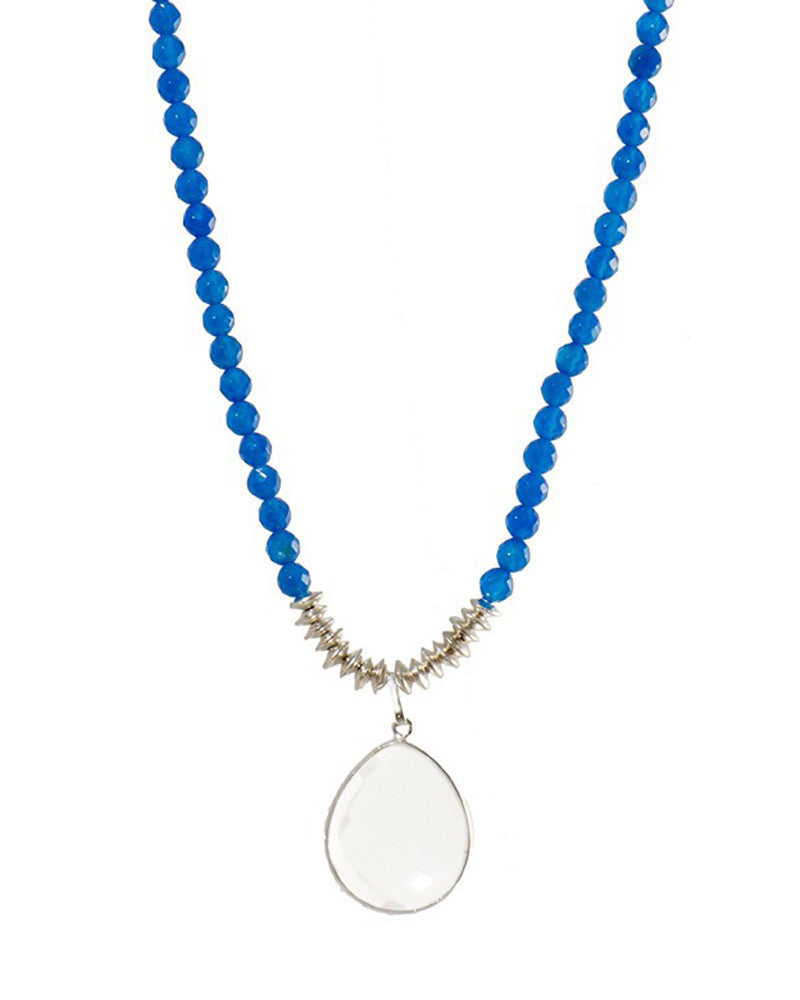 Jaimie Nicole Blue Onyx Silver Necklace