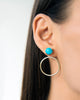 Jaimie Nicole | Turquoise & Gold Circle Hoop Earrings