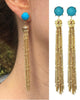 Jaimie Nicole | Turquoise Gold Tassel Earrings