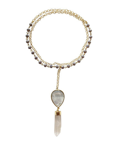 Jewels By Dunn Tear Drop Crystal Necklace