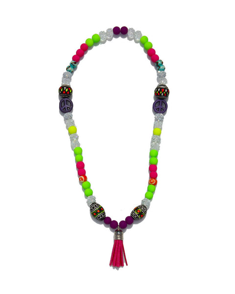 Jewels By Dunn Neon Peace Handmade Necklace