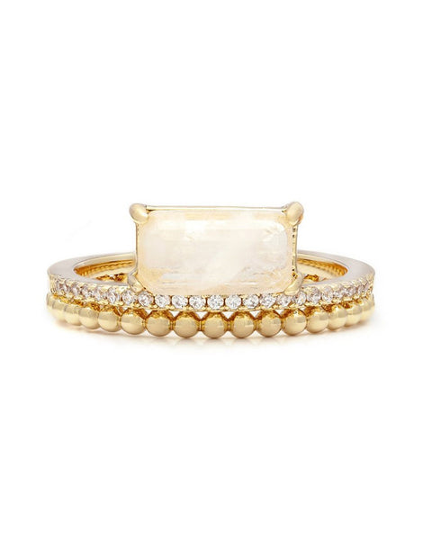 double band stack gold moonstone melanie auld jewelry 