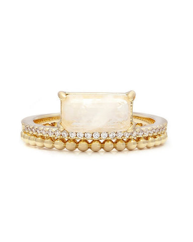 double band stack gold moonstone melanie auld jewelry 