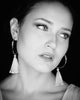 Melanie Auld |  Moonstone Hoop Tassel Earrings