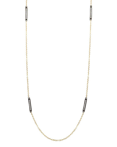 Little Pave Bars Gold Necklace