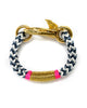 The ROPES | Navy Chevron Gold & Hot Pink Bracelet