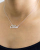 Personalized Free Style Cursive Name Plate Necklace