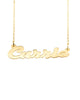Personalized Wide Cursive Name Plate Necklace