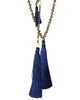 Zacasha |  Exclusive Navy Amber Tassel Necklace Set