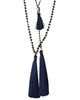 Zacasha |  Exclusive Navy Gray Tassel Necklace Set