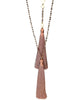 Zacasha |  Pearl Taupe Tassel Necklace Set