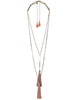 Zacasha |  Pearl Taupe Tassel Necklace Set