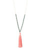 Zacasha |  Coral Pink Single Tassel Necklace