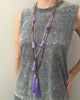Zacasha |  Purple Tassel Ganitry Seed Necklace Set