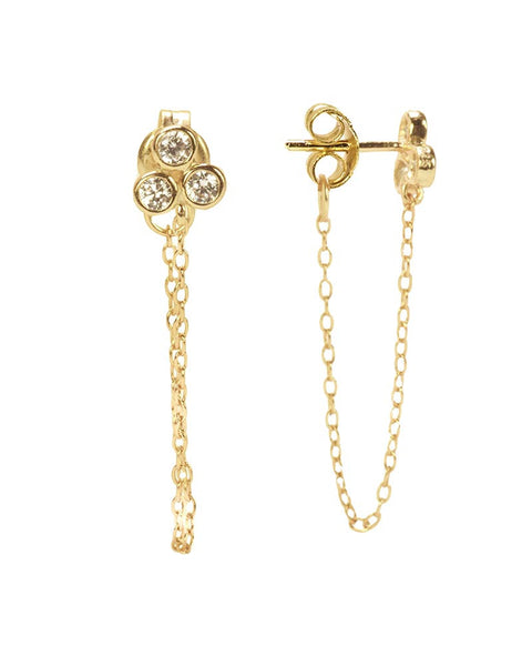 abigail stud earrings with chain