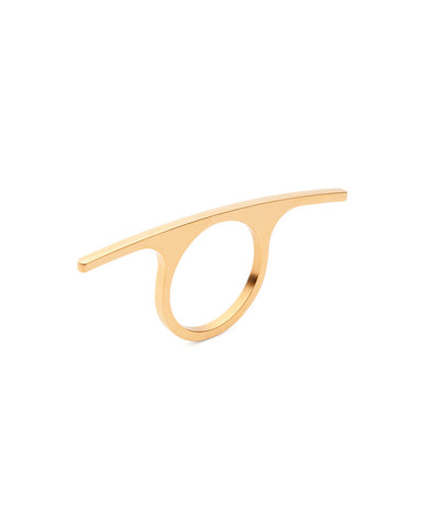 Amber Sceats Gold Fine Line Bar Ring