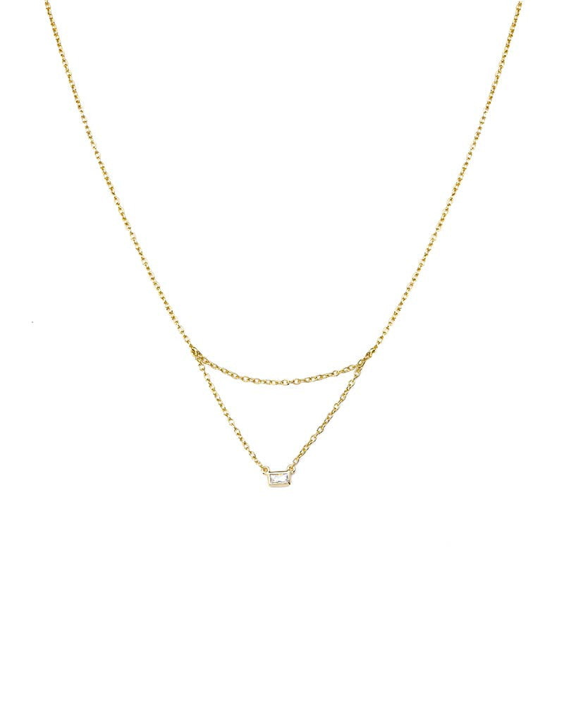 amelia simple chain necklace cz
