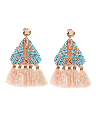 pink tassel earrings womens deepa gurnani designer 