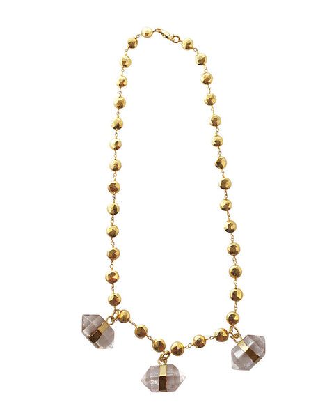 Jewels By Dunn Gold Crystal Necklace