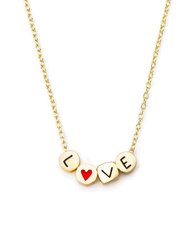 love gold letter necklace