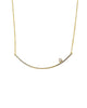 gold curved bar with cz necklace