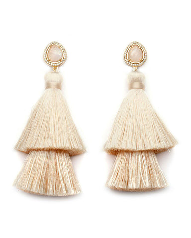 white cream melanie auld designer tassel earrings womens jewelry trendy 