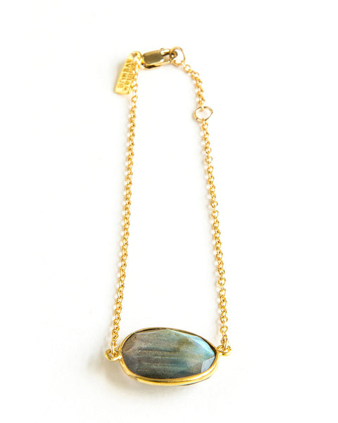 Meridian Avenue Labradorite Gold Bracelet 