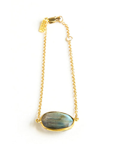 Meridian Avenue Labradorite Gold Bracelet 