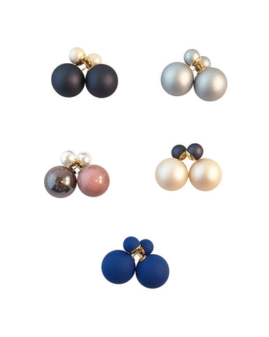 Meridian Avenue Double Pearl Stud Earrings Multi Colors 