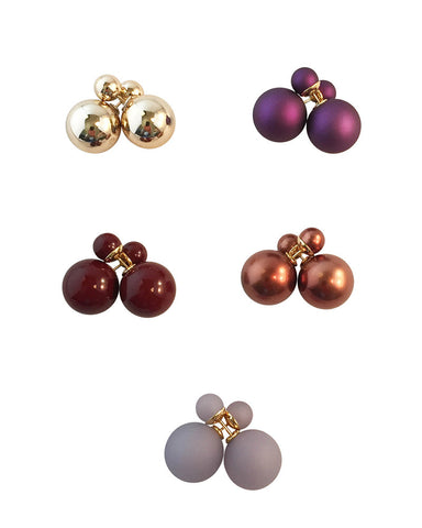 Meridian Avenue Double Pearl Stud Earrings Multi Colors 