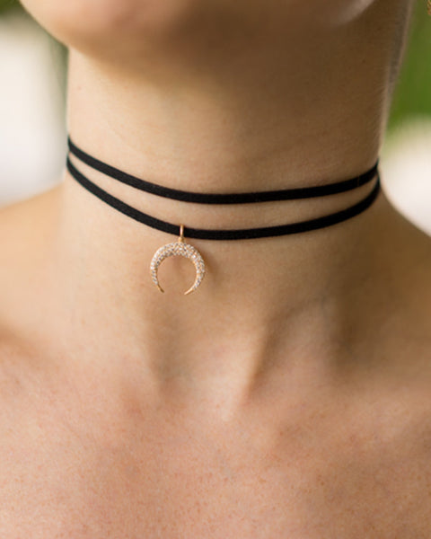 gold crescent jackson choker necklace