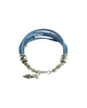 Turchin | Suede Faux Wrap Gemstone Bracelet Vintage Denim Blue