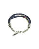 Turchin | Suede Faux Wrap Gemstone Bracelet Navy
