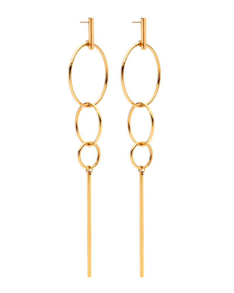 round circular earrings gold designer amber sceats
