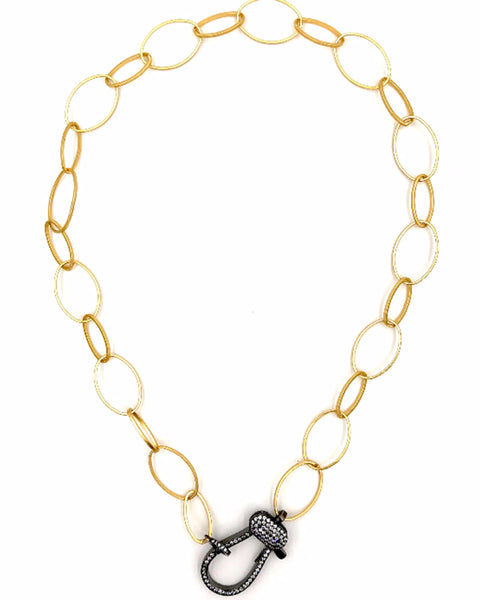 designer jewelry ashley gold chain necklace clasp black