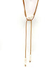 Ashley Gold | Tan Suede Wrap Necklace With Pearls