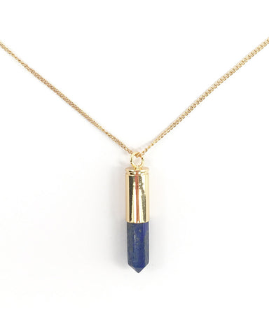 Blue Lapis Crystal Bullet Necklace