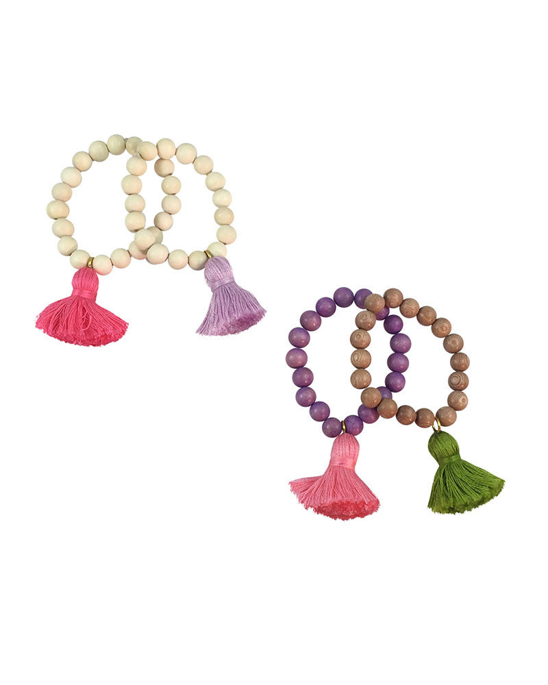 Boho Beads Light Beaded Tassel Bracelets