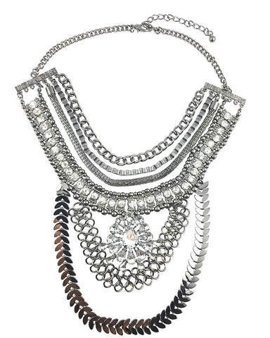 Bohemian Multilayered Silver necklace