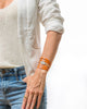 Orange Leather Bungalow 33 crystal wrap bracelet