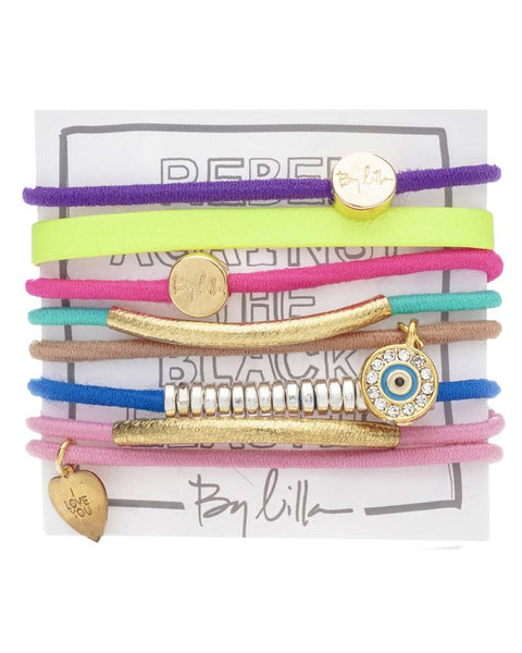 neon hair band bracelet set