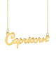 Gold Capricorn Name Plate Necklace