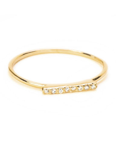 gold rectangular shape ring cz