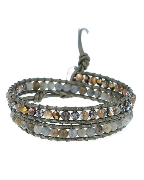 Chan Luu Abalon Mix Double Wrap Bracelet